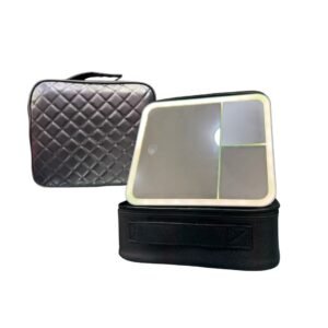 Cosmetiquera Profesional con Espejo LED y Divisiones Ajustables | ¡Iluminación Fría y Cálida para Maquillaje Perfecto!