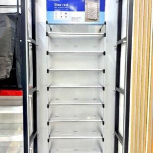 Zapatero Metálico Cubierto de 9 Niveles | Almacenamiento Vertical Extremo y Protección Anti-Polvo