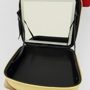 Cosmetiquera de Viaje con Espejo LED Recargable | Luz Fría y Cálida (Color Beige)