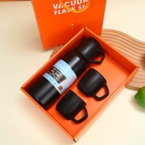 Set de Termo con 3 Tazas | Capacidad de 500 ml y Colores Elegantes (Lila y Negro)