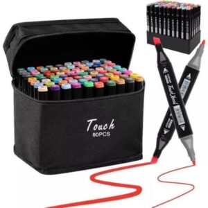 Set de 80 Marcadores de Doble Punta con Base | Variedad Cromática y Precisión para Ilustración