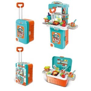 Juego Maleta de Chef 3 en 1 | Cocina Portátil Completa con 28 Accesorios (Modelo 956A)