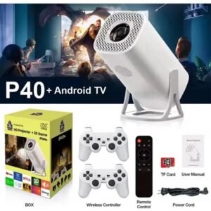 Proyector Retro Gaming Android S40 | Consola de Emulación 2 en 1 y Home Cinema Portátil